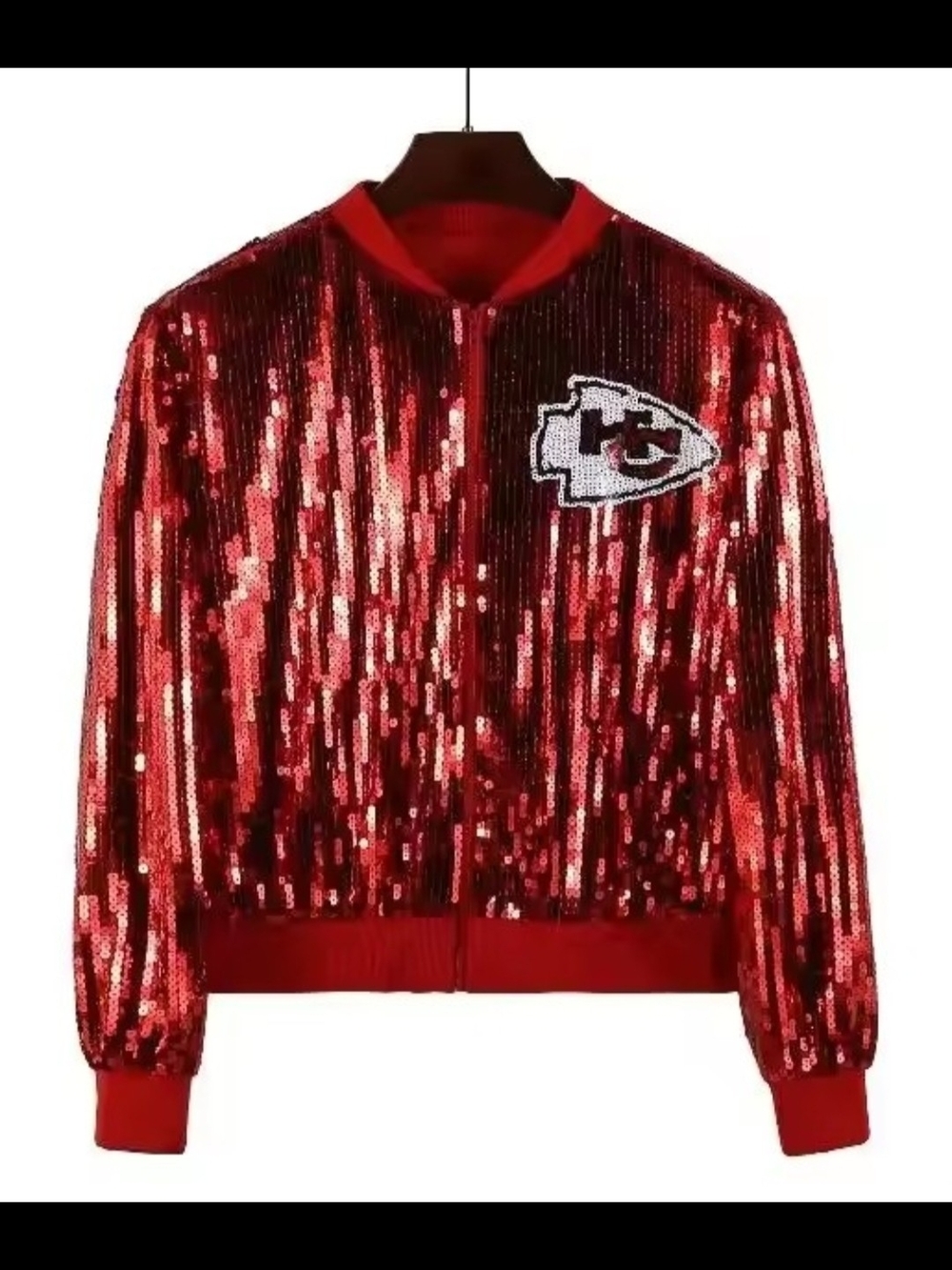 Kansas City Chiefs Red Sequined Bomber Jacket